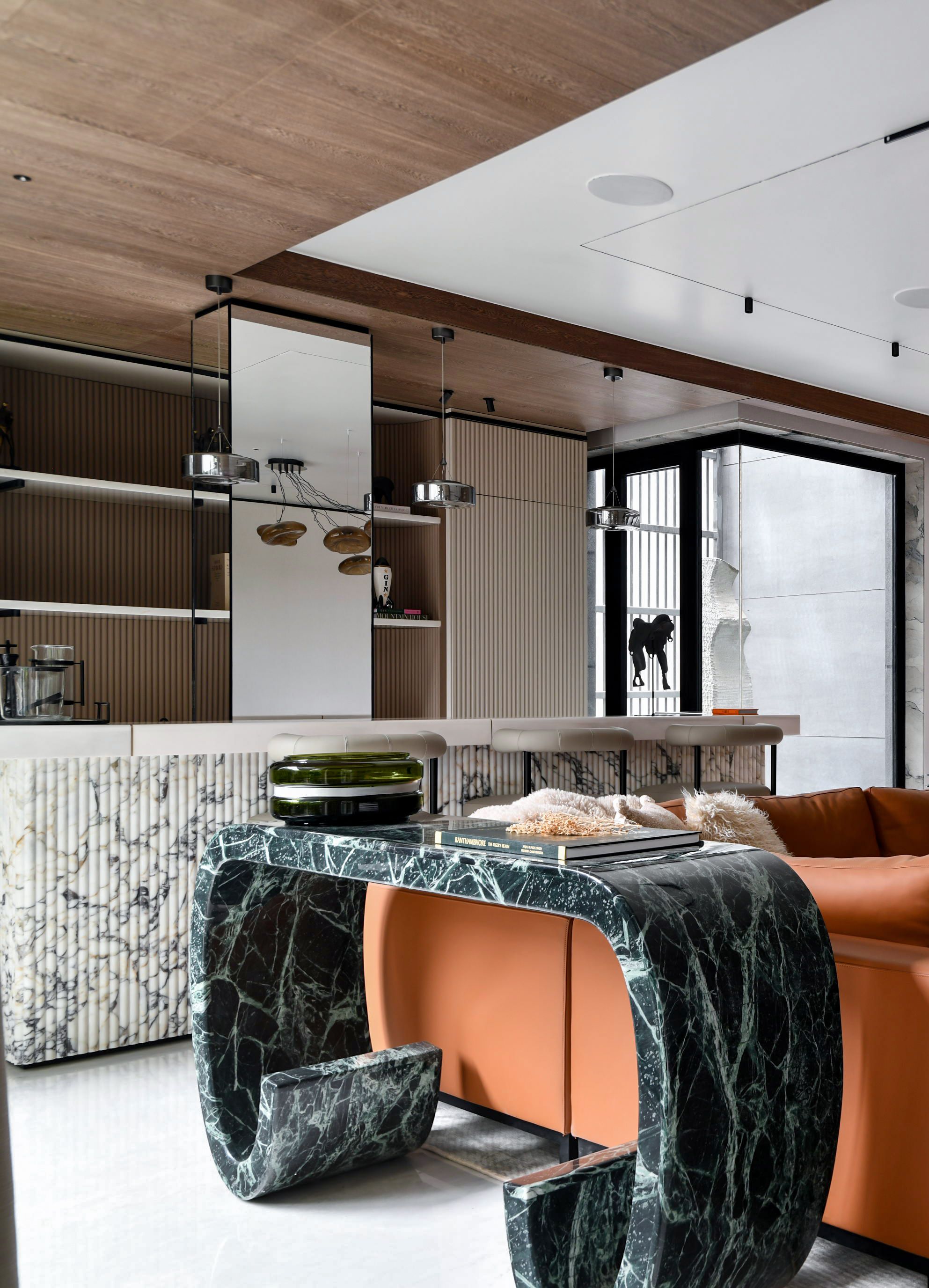 Premium interior featuring marble, timber and custom detailing